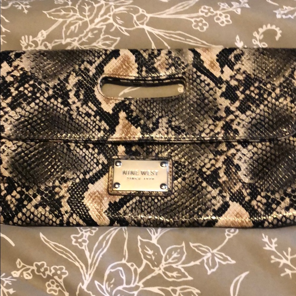 Nine West  - Faux Snake Skin Clutch